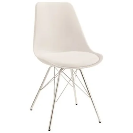Contemporary Dining Chair with Chrome Legs